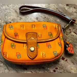 Dooney & Bourke rainbow monogram wristlet